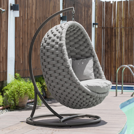 Photo of Crod outdoor lucy chair with cantilever frame in light grey