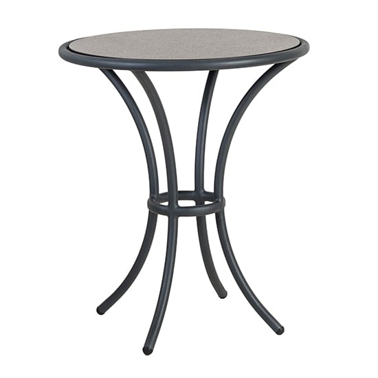 Photo of Crod outdoor pebble wooden bistro table with grey metal frame