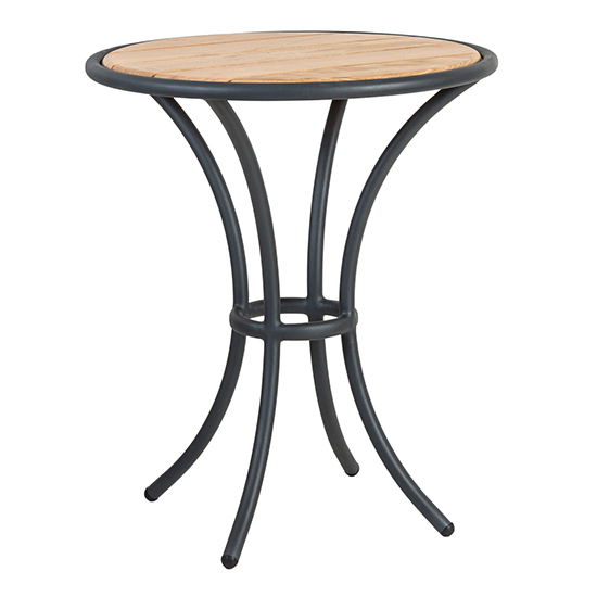 Crod Outdoor Roble Wooden Bistro Table With Grey Metal Frame_1