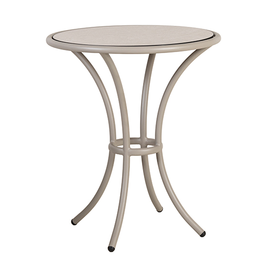 Read more about Crod outdoor sand wooden bistro table with beige metal frame