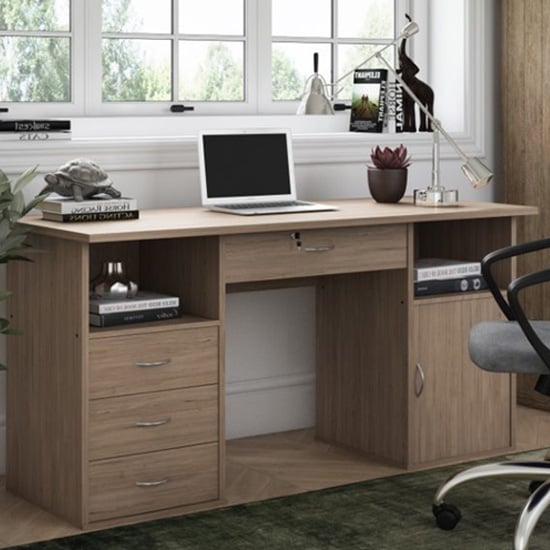 Dolce Computer Work Station In Oak Effect