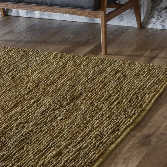 Croftstone Cotton Fabric Rug In Ochre