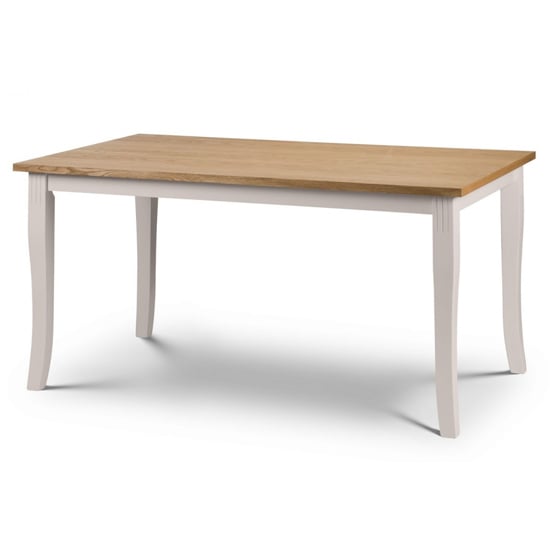 Dagan Wooden Dining Table In Elephant Grey With Oak Top