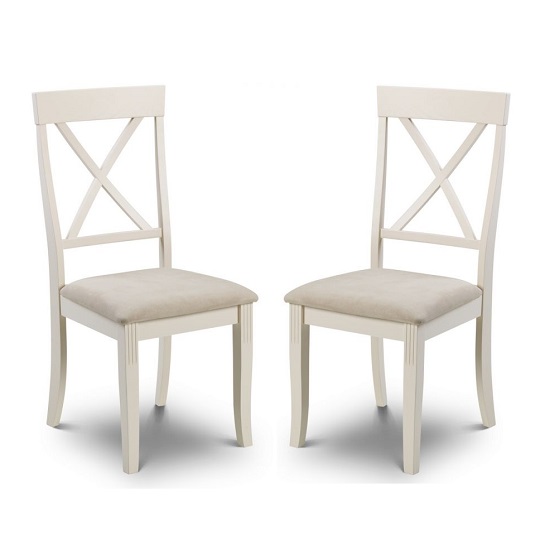 Read more about Dagan wooden dining chairs in ivory laquered in a pair