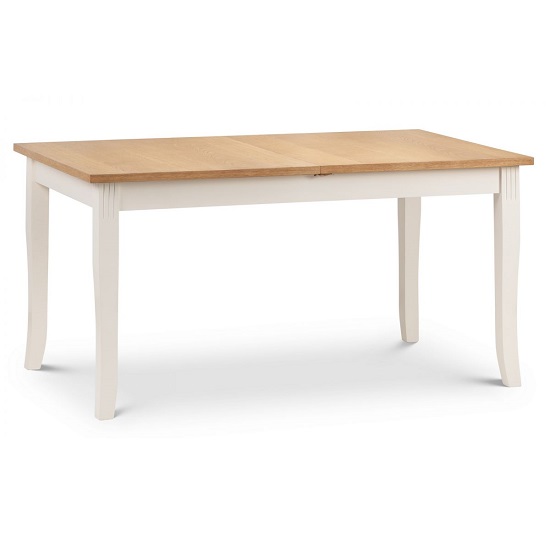 Eubanks Wooden Extending Dining Table In Ivory Laquered_3