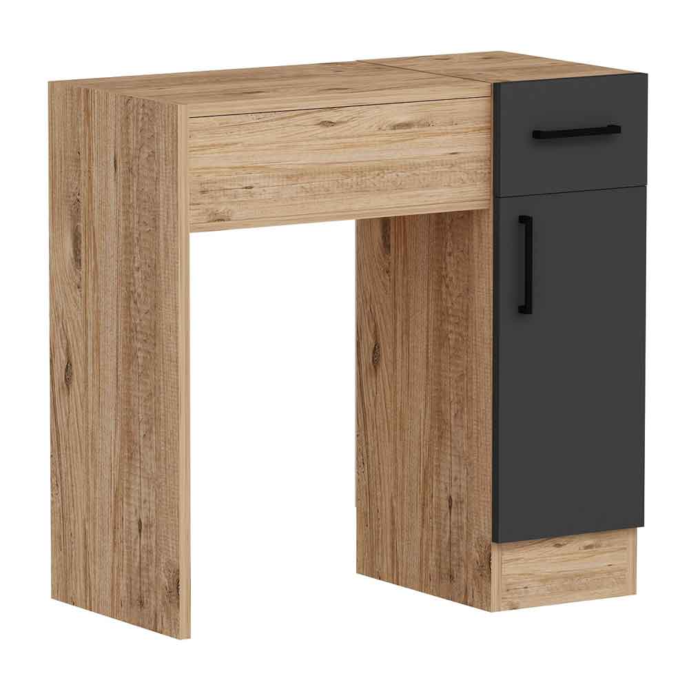 Crosaro Wooden Dressing Table with Mirror in Atlantic Pine and Anthracite