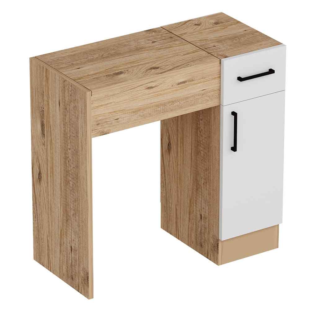 Crosaro Wooden Dressing Table with Mirror in Atlantic Pine and White