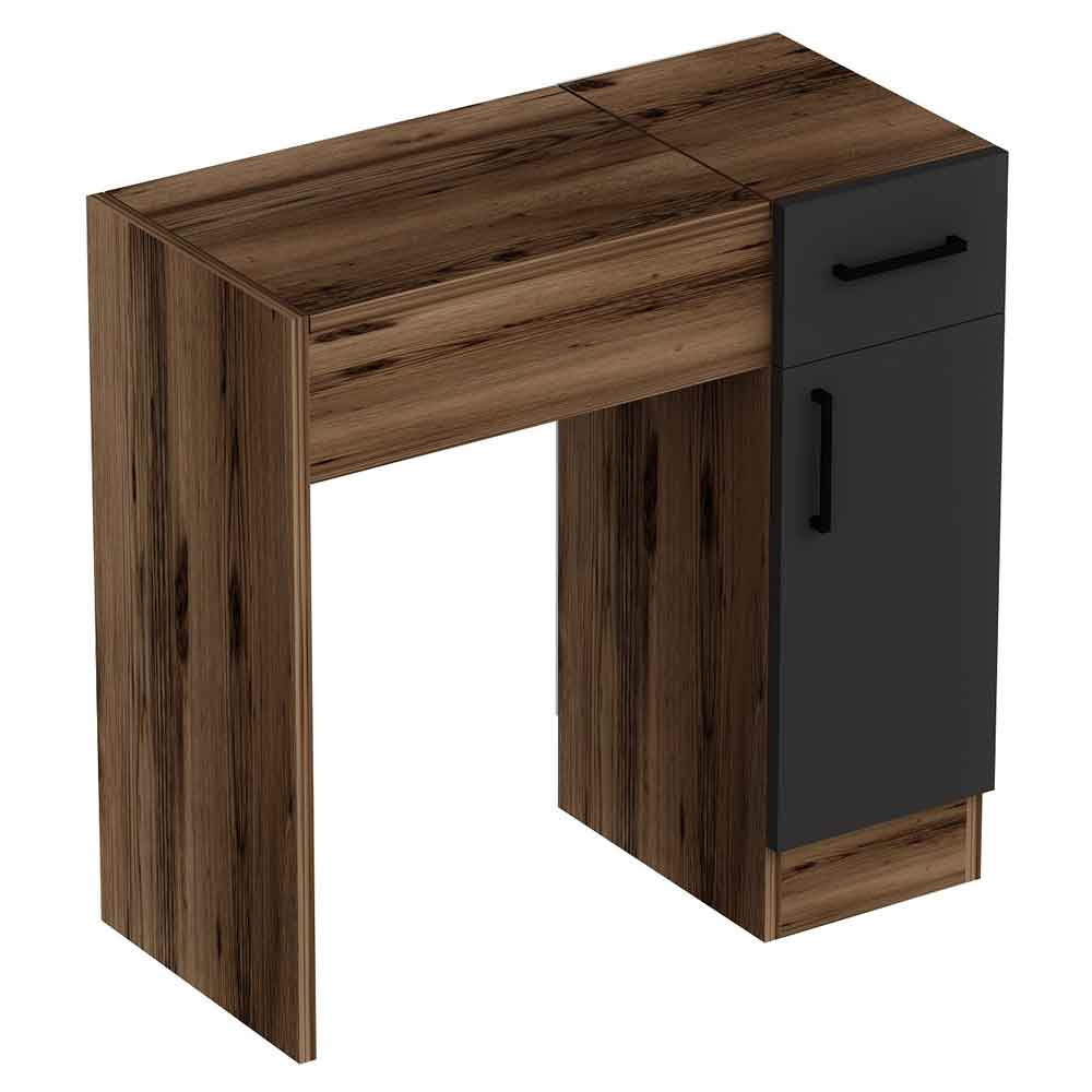 Crosaro Wooden Dressing Table with Mirror in Light Walnut and Anthracite
