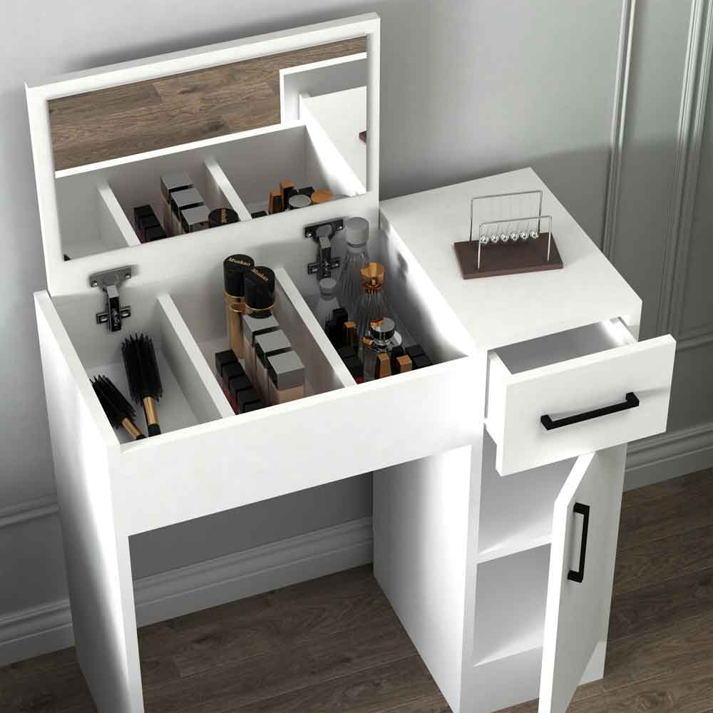 Crosaro Wooden Dressing Table with Mirror in White