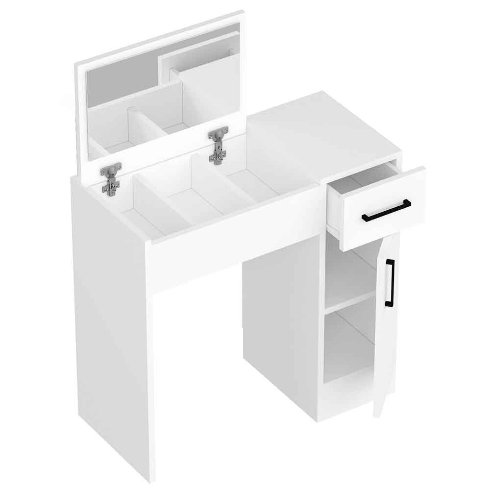 Crosaro Wooden Dressing Table with Mirror in White