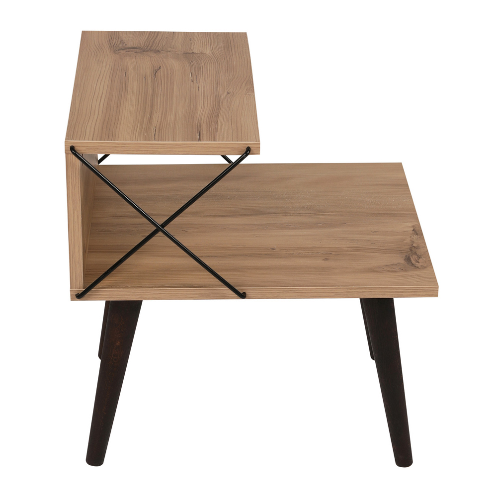 Croselle Wooden Bedside Table With Beech Legs In Pine