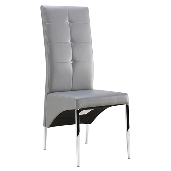 Crossley Round Glass Dining Table With 4 Vesta Grey Chairs
