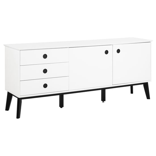 Read more about Croton 2 doors 3 drawers sideboard in matt white with black legs