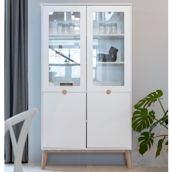 Read more about Croton wooden 4 doors display cabinet in matt white