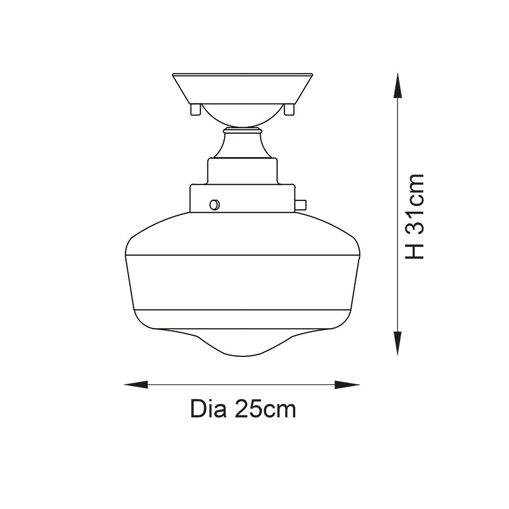 Crowley Clear Glass Semi-Flush Ceiling Light In Chrome