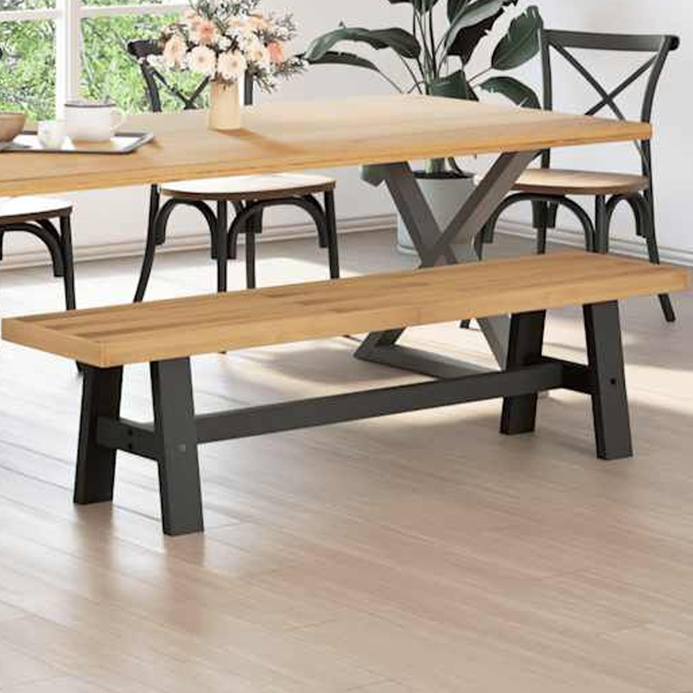 Crowley Wooden Dining Bench With A-Shaped Legs In Natural