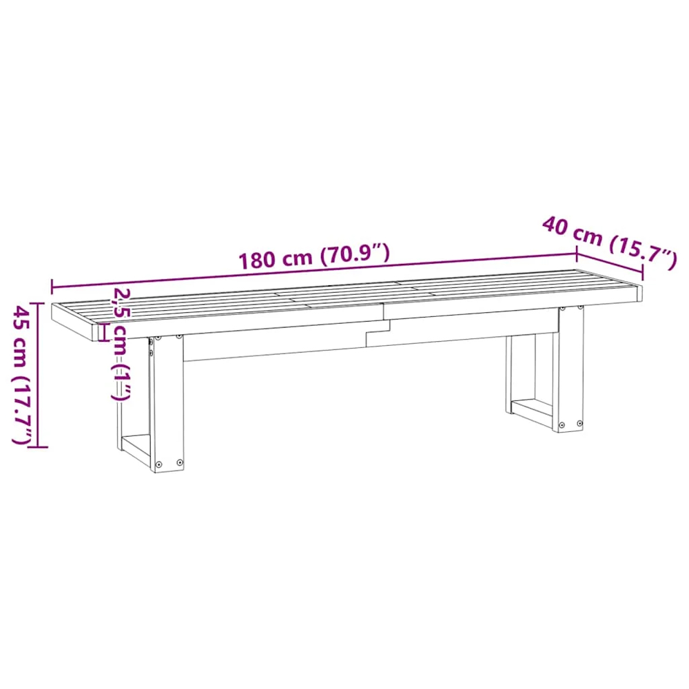 Crowley Wooden Dining Bench With U-Shaped Legs In Natural