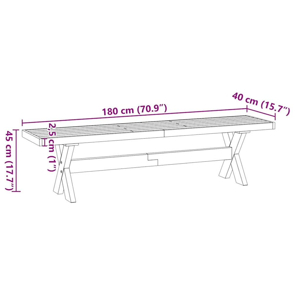 Crowley Wooden Dining Bench With X-Shaped Legs In Natural