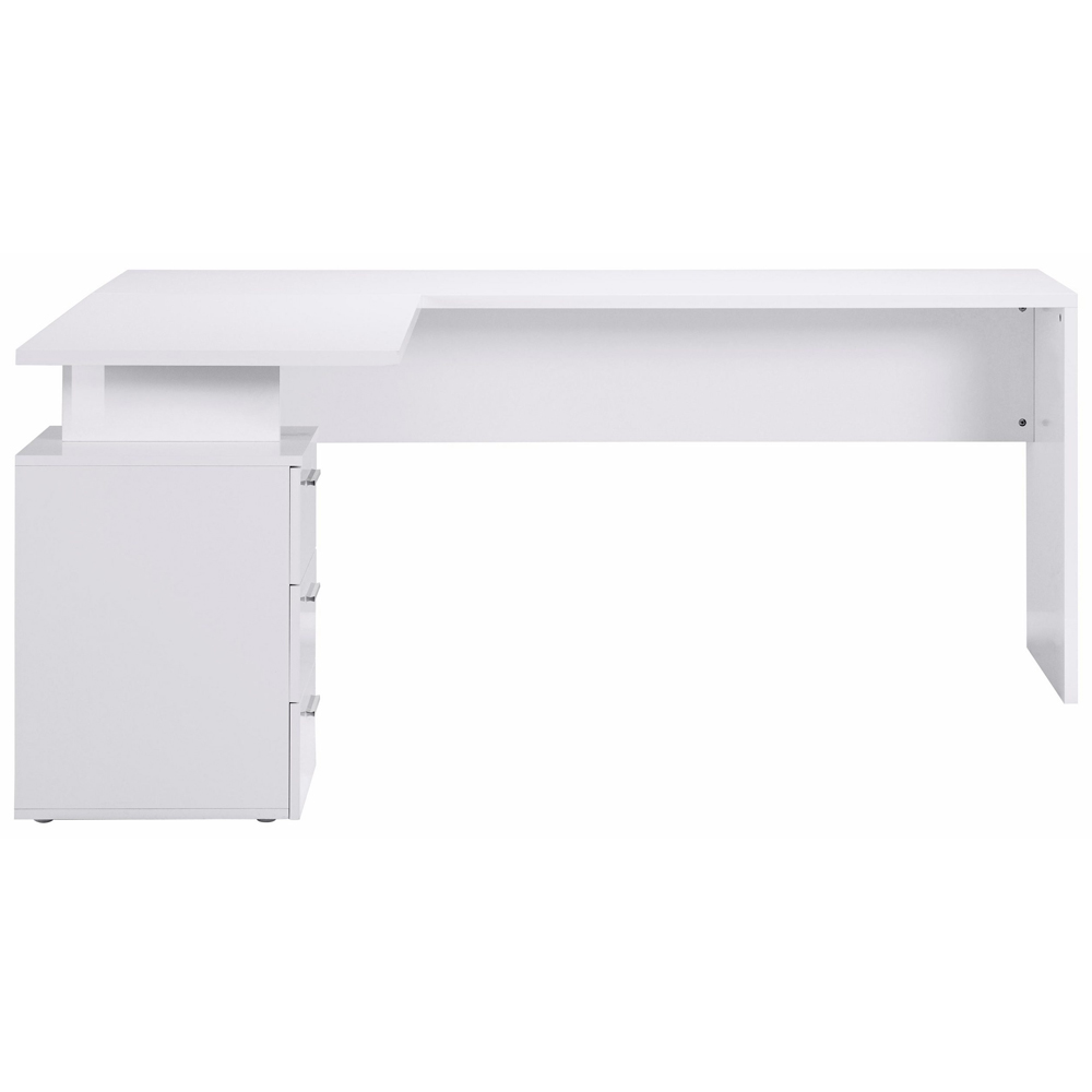 Champlin High Gloss Corner Laptop Desk In White