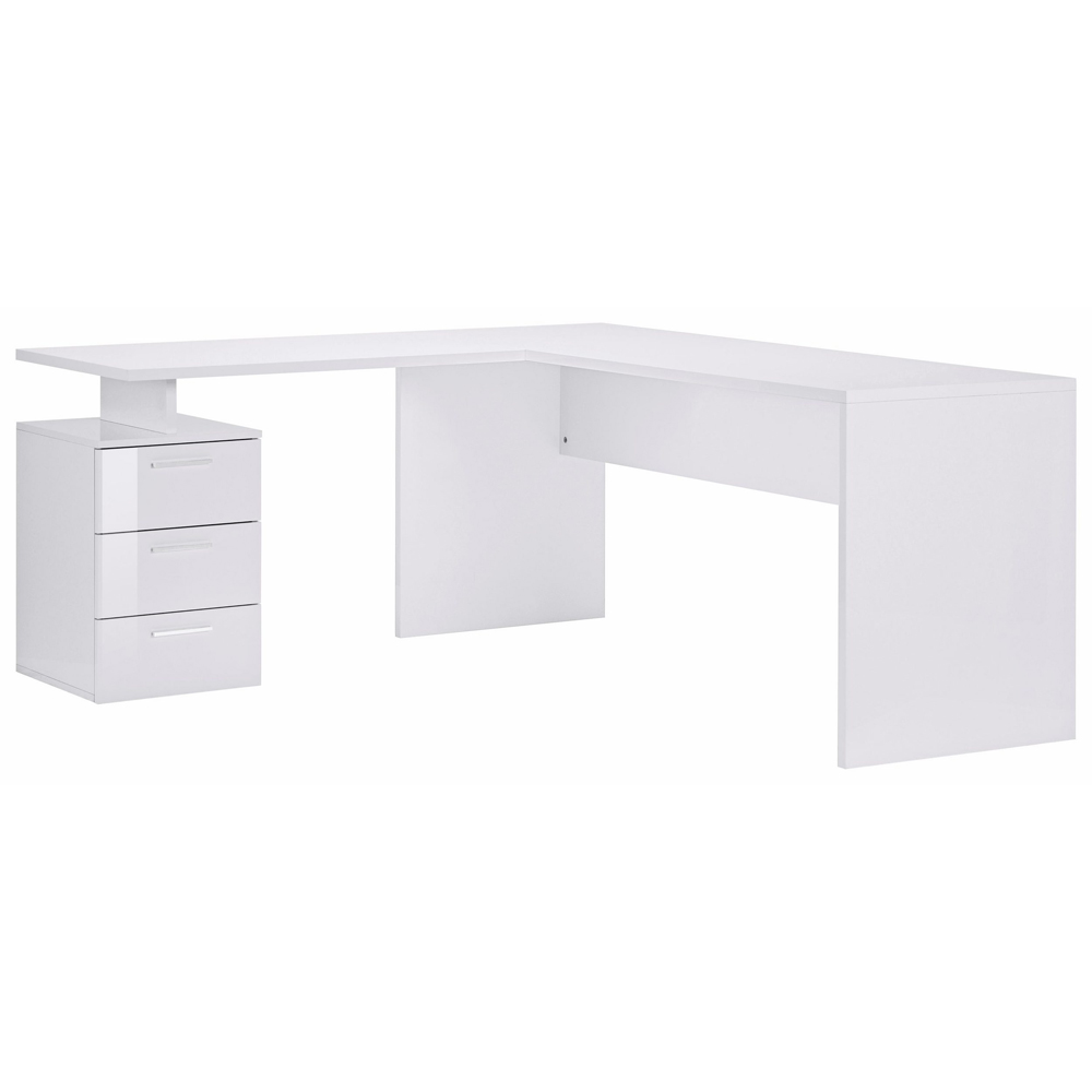 Champlin High Gloss Corner Laptop Desk In White
