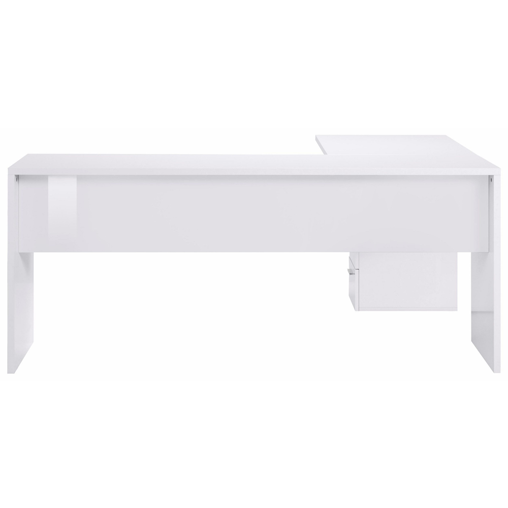 Champlin High Gloss Corner Laptop Desk In White