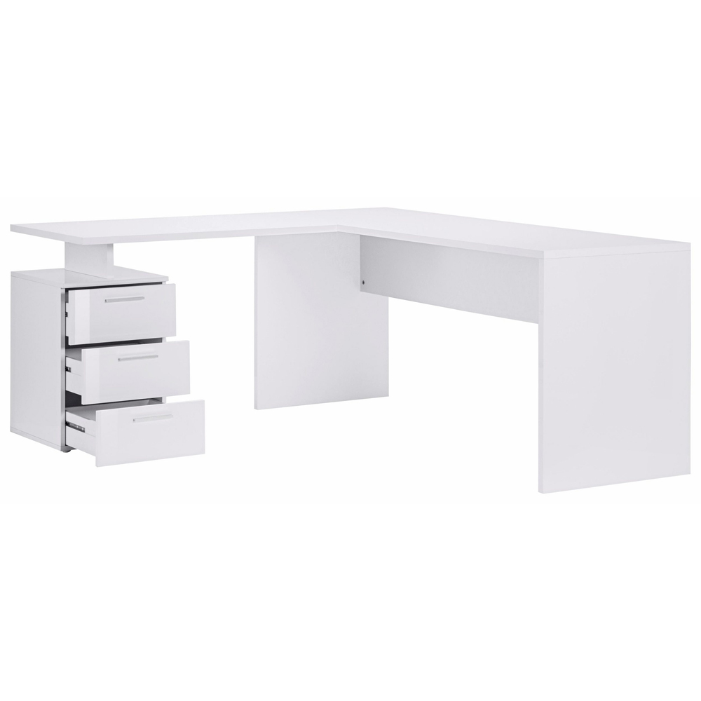 Champlin High Gloss Corner Laptop Desk In White