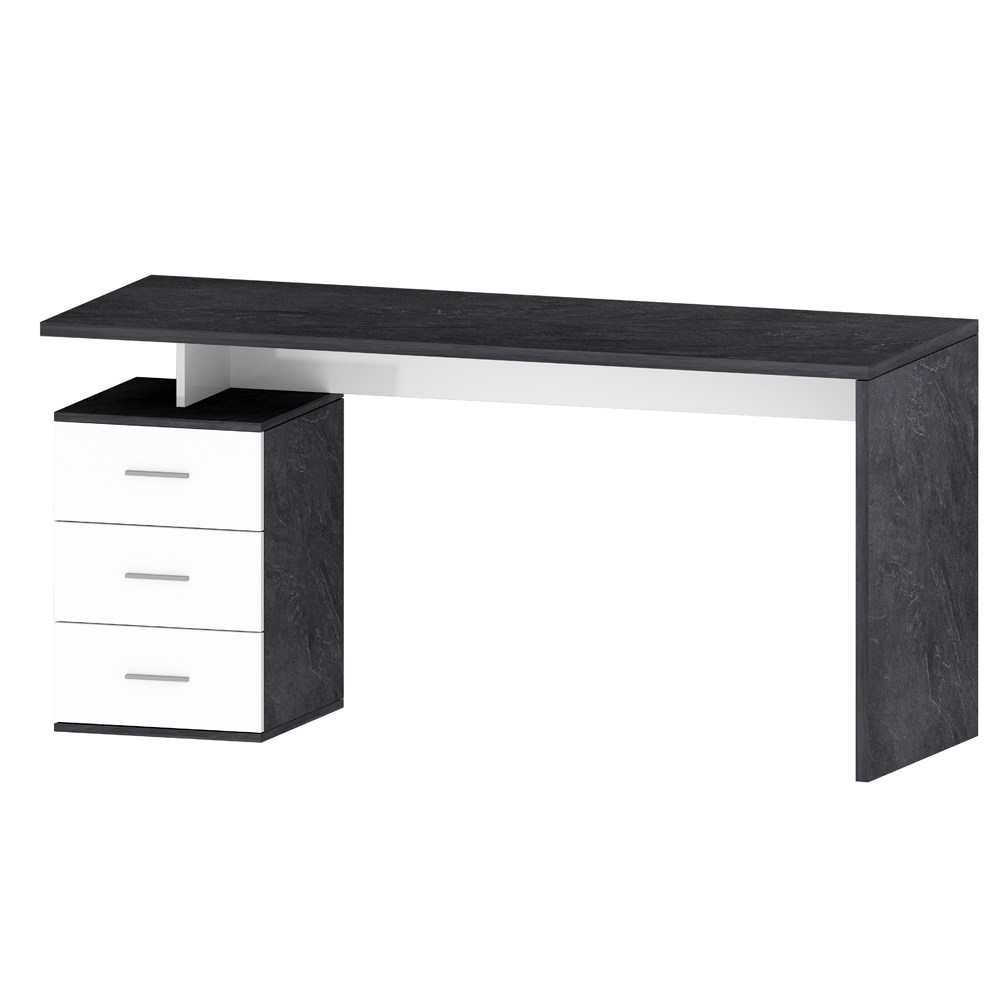 Champlin High Gloss Laptop Desk In White And Report