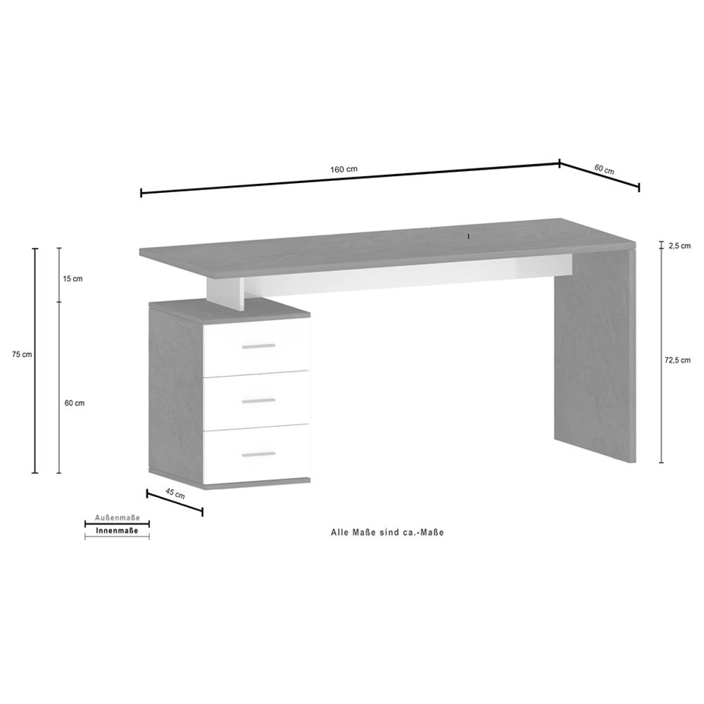 Champlin High Gloss Laptop Desk In White And Report