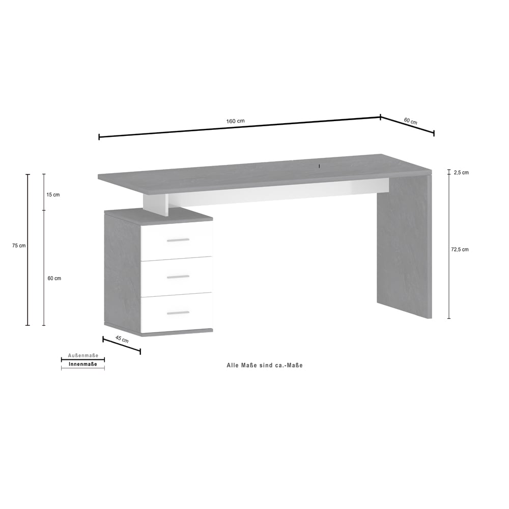 Champlin High Gloss Laptop Desk In White