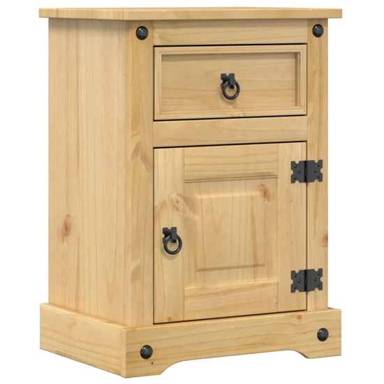 Croydon Wooden Bedside Cabinet With 1 Door 1 Drawer In Brown