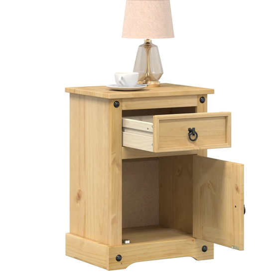 Croydon Wooden Bedside Cabinet With 1 Door 1 Drawer In Brown