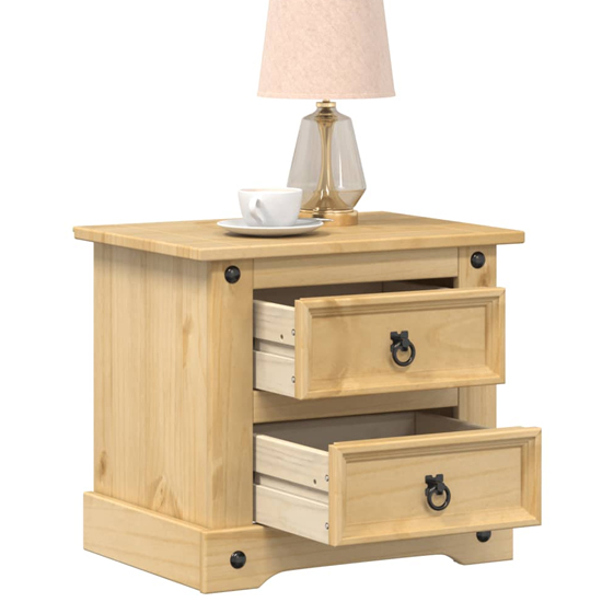 Croydon Wooden Bedside Cabinet With 2 Drawers In Brown