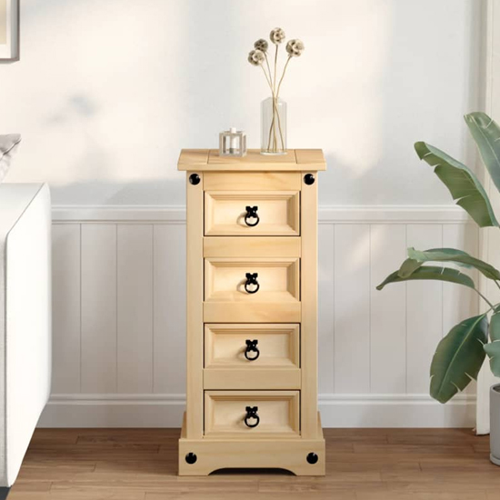 Product photograph of Croydon Wooden Bedside Cabinet With 4 Drawers In Brown from Furniture in Fashion