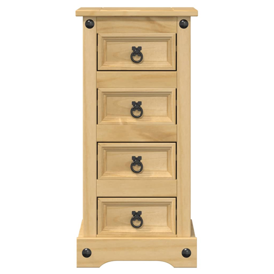 Croydon Wooden Bedside Cabinet With 4 Drawers In Brown