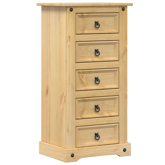 Read more about Croydon wooden bedside cabinet with 5 drawers in brown