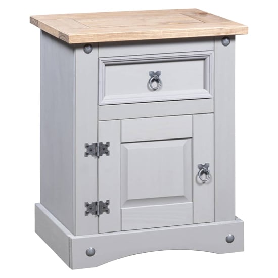 Read more about Croydon wooden bedside cabinet with in grey and brown