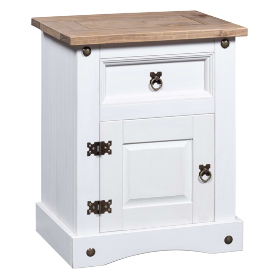 Read more about Croydon wooden bedside cabinet with in white and brown