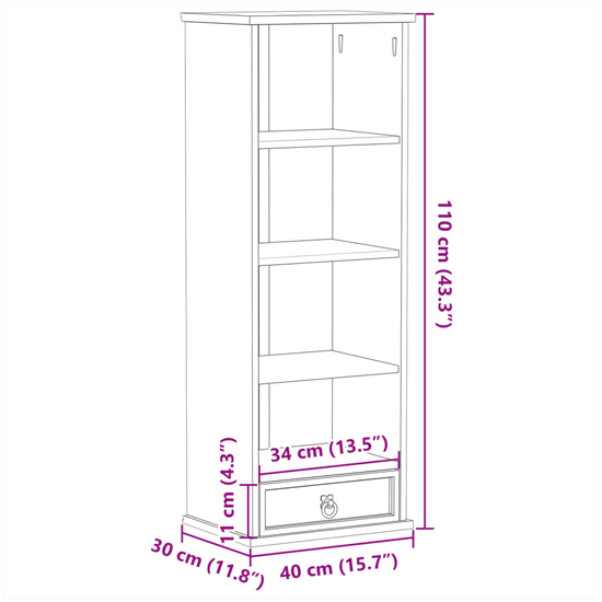 Croydon Wooden Bookcase With 1 Drawer 4 Shelves In Brown