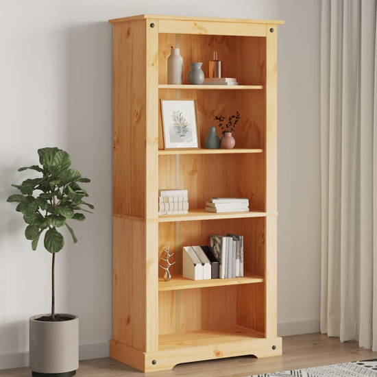 Product photograph of Croydon Wooden Bookcase With 5 Shelves In Brown from Furniture in Fashion