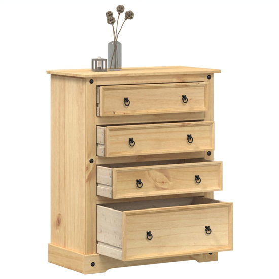Croydon Wooden Chest Of 4 Drawers Large In Brown