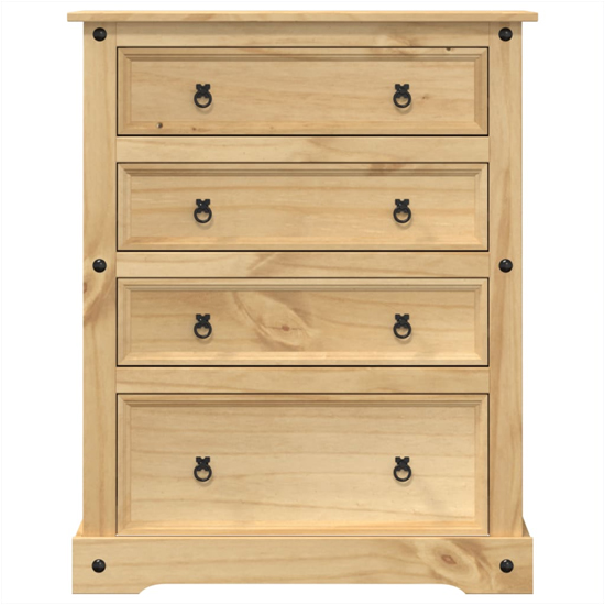 Croydon Wooden Chest Of 4 Drawers Large In Brown