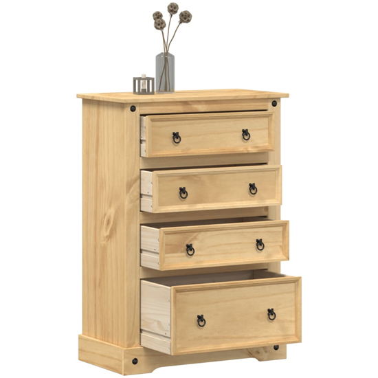 Croydon Wooden Chest Of 4 Drawers Medium In Brown