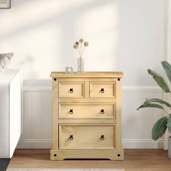 Read more about Croydon wooden chest of 4 drawers small in brown