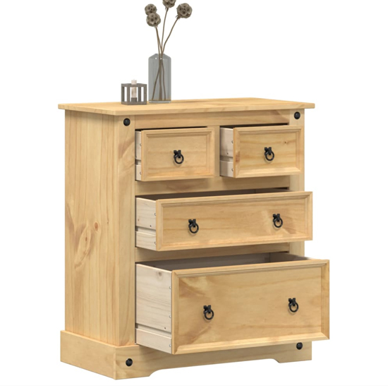 Croydon Wooden Chest Of 4 Drawers Small In Brown