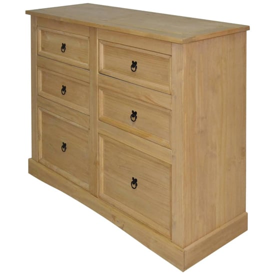 Product photograph of Croydon Wooden Chest Of 6 Drawers In Brown from Furniture in Fashion