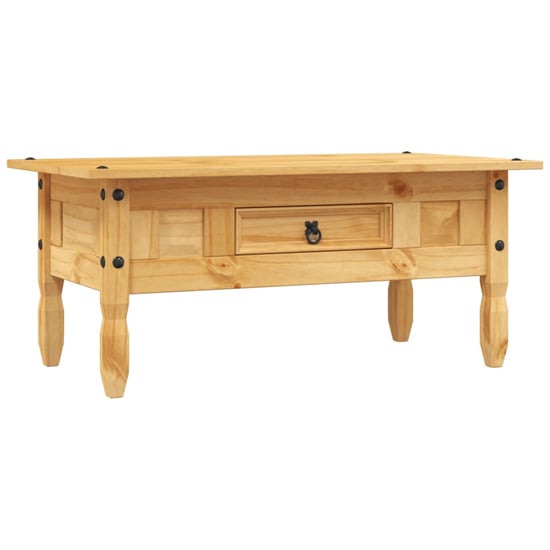 Read more about Croydon wooden coffee table with 1 drawer in brown