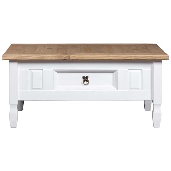 Croydon Wooden Coffee Table With 1 Drawer In White And Brown