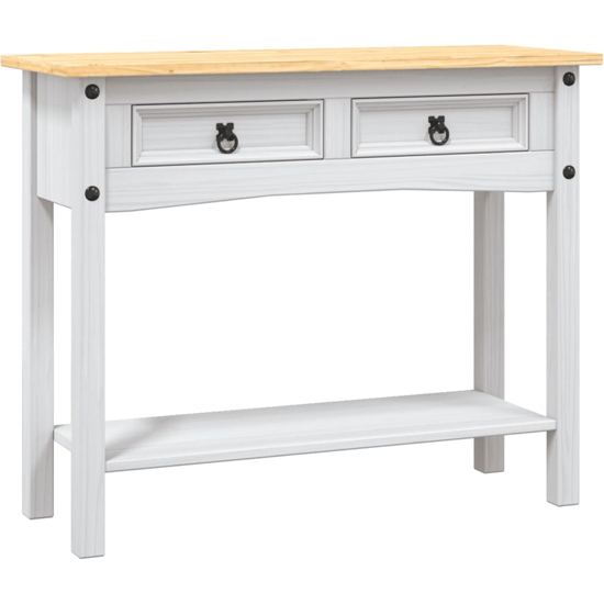 Croydon Wooden Console Table With 1 Shelf In White And Brown