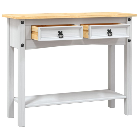 Croydon Wooden Console Table With 1 Shelf In White And Brown