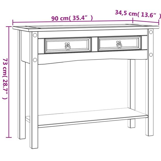 Croydon Wooden Console Table With 1 Shelf In White And Brown